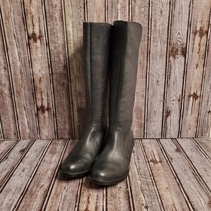 Born Laurette Riding Boots Black Leather Women's Size 8.5 Shoes Zip Tall Boots M